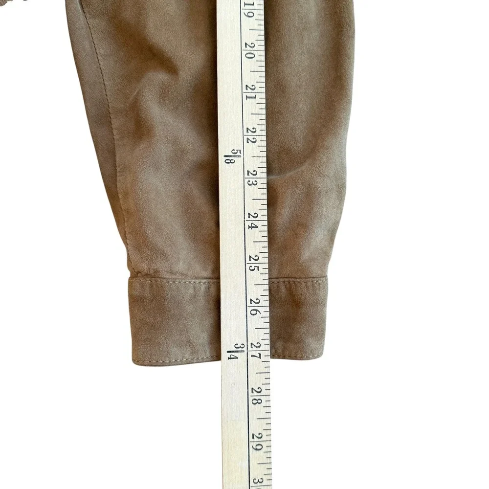 TORRAS Suede Bomber Jacket Mens Tan‎ Leather Zip Front Casual Outerwear XL